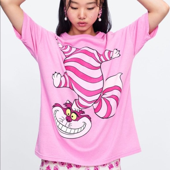 Zara x Disney Alice in Wonderland Chesire Cat Graphic Tee Shirt - Picture 3 of 16